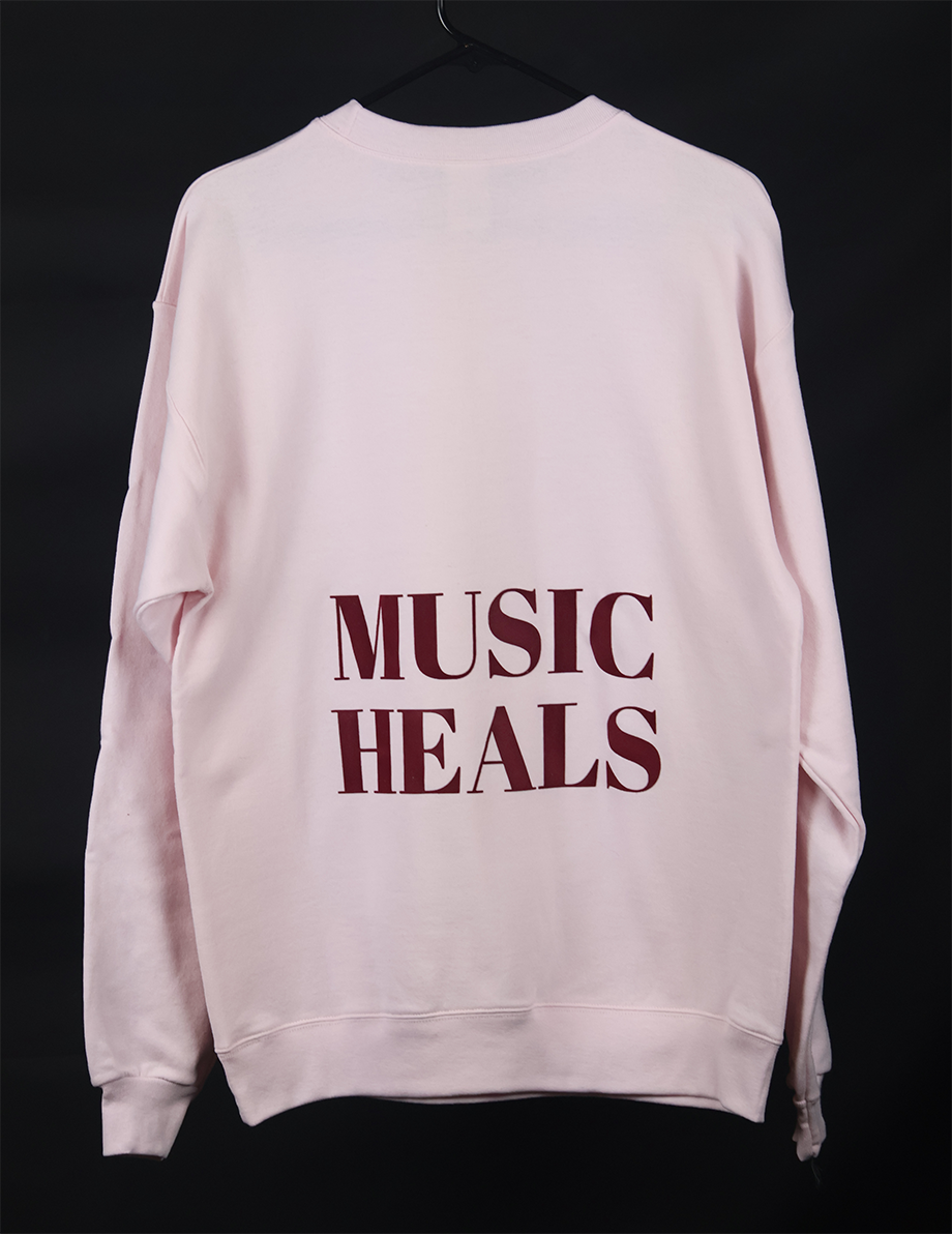 Pale Pink Music Heals Sweatshirt